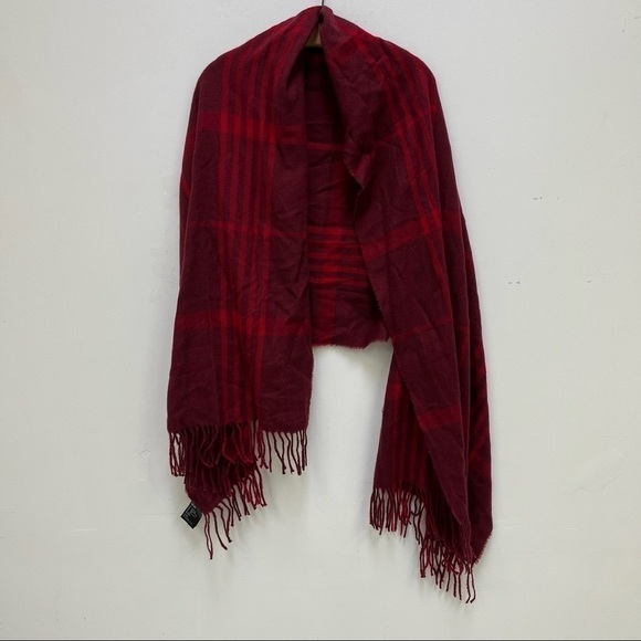 New H&M Maroon Plaid Scarf - Picture 1 of 3